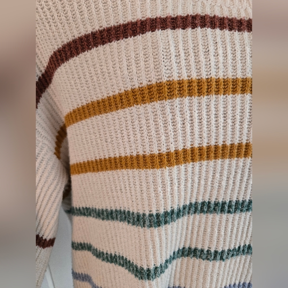 (3/$25) Oversized Striped Sweater | Crewneck Boho Size XXL - Picture 3 of 5